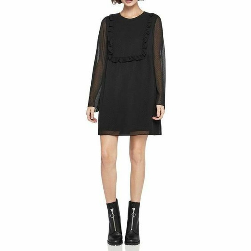 BCBGeneration Size XXS Ruffled Swiss Dot Dress - Picture 2 of 11